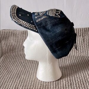 Studded Denim Cap